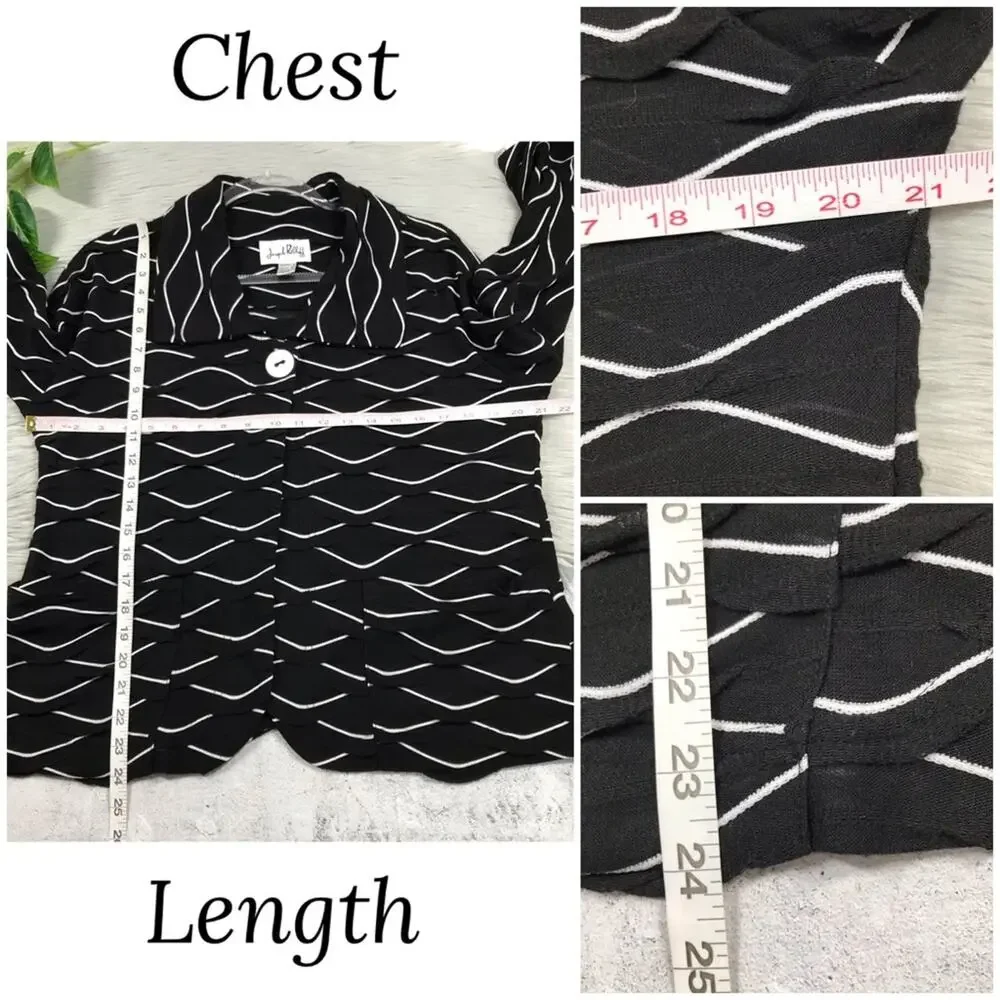 JOSEPH RIBKOFF Textured Knit Tulip-Back Lagenlook Cardigan Sweater Womens Size 8